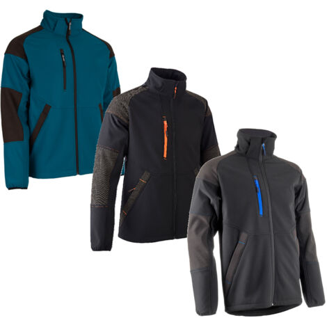 Veste Softshell - YUKI II - Ripstop 94% PES-6% EA + TPU membrane + Polaire - 350g-m2 - Noir-Bleu taille M - COVERGUARD SALES (1/5)