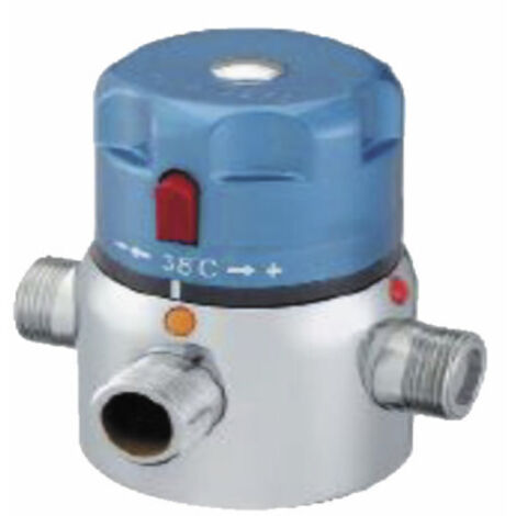 Diff – Mitigeur thermostatique collectif 20x27 75 l/min – Débit 75 l/min – Température réglable à 38 °C – Sécurité anti-brûlure (1/4)