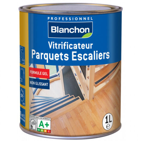 Blanchon – Vitrificateur parquet gel 1L – Aqua-polyuréthane incolore mat pour escaliers – Finition non glissante – Séchage rapide 30 min (1/6)
