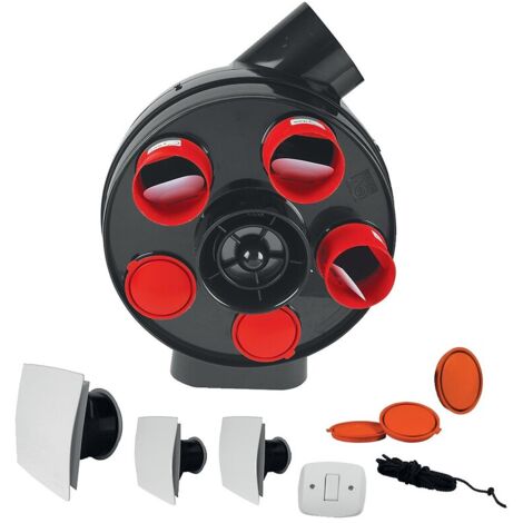 Vortice – Kit VMC simple flux hygrovariable Penta HCS – Débit max 30 m³/h – 7 orifices Ø 80/125 mm – 4 vitesses – Installation murale ou suspendue