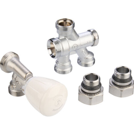 Giacomini – Robinet monotube thermostatique 4 voies R436TG 16mm – Laiton – Douille auto-étanche – Pour raccordement canne R194 (1/5)