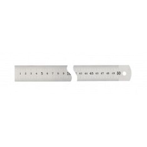 Réglet semi-rigide inox chromé - 500 mm - 30x0.8 mm - 2 faces - recto mm. verso 1-2 mm - WILMART (1/2)