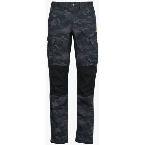 Diadora – Pantalon de jardinage ripstop camouflage taille L – Tissu 65% polyester RIPSTOP – Inserts porte-genouillères anti-abrasion