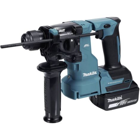Makita – Marteau perforateur-burineur sans fil 18V DHR183RTWJ – 2 batteries 5.0Ah – Moteur sans balai – Pour béton, acier et bois – Coffret avec chargeur (1/4)