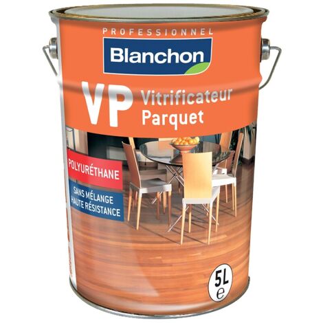 Blanchon – Vitrificateur parquet mat soie cire naturelle 5l – Haute résistance pour parquets et escaliers – Application facile et séchage rapide - NAT 5 L
