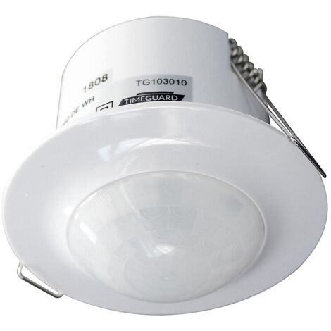 Détecteur de mouvement encastré plafond 360° – Zone de détection 6m – Temporisation réglable 3s à 18min – TG103010 – Timeguard (1/2)
