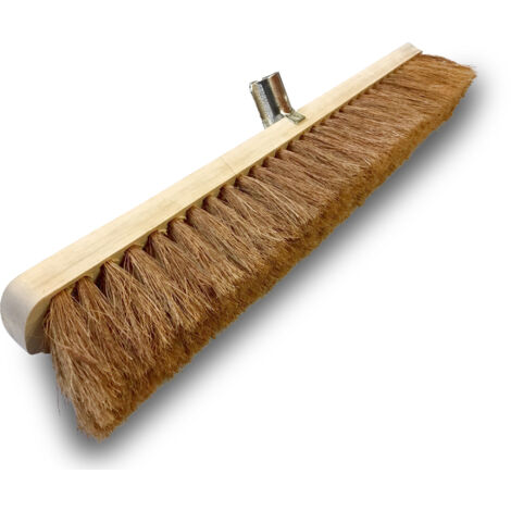 Balai d'atelier fibre coco monture bois, largeur 60 cm