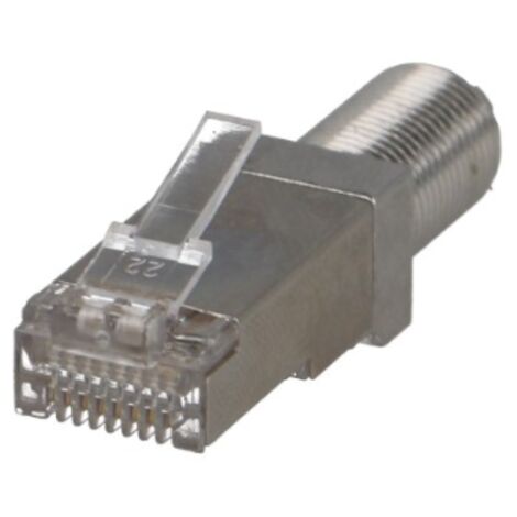 Evicom – Lot de 10 adaptateurs RJ45 fiche F – Connectique à visser – Pour branchement TV et récepteur satellite – Compatible réseau Ethernet (1/3)