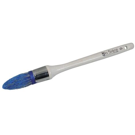 Brosses rondes à rechampir soie synthétique bleue manche bois verni - Ø 15 mm - THÉARD
