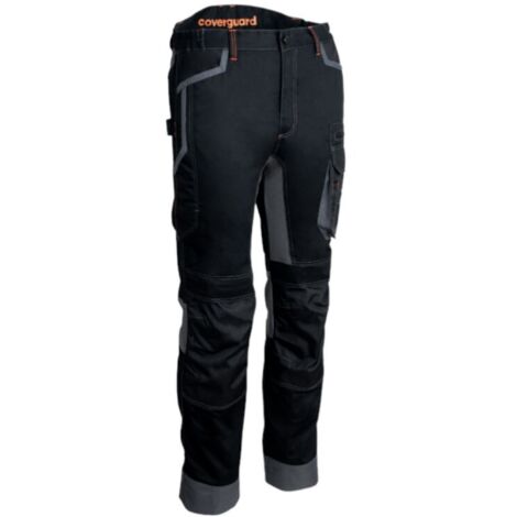 Pantalon - BARU - 60% CO/40% PES 270g/m2 + Stretch + Oxford - Noir/Citrouille taille L - Coverguard