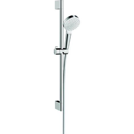 Hansgrohe – Ensemble de douche Crometta 1 jet – Douchette 100 mm à jet pluie – Flexible 1600 mm – Barre en laiton 22 mm avec technologie QuickClean (1/10)