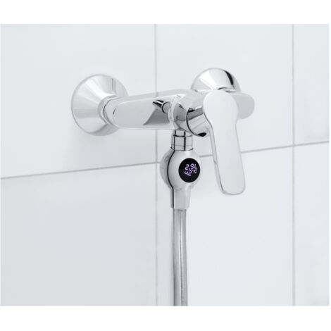 Afficheur de débit et de température pour douche – Affichage numérique – Alimentation par générateur électrique – Installation facile – Neoperl