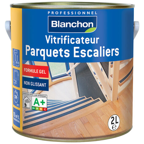 Blanchon – Vitrificateur parquet gel acrylique polyuréthane 1L – Finition satinée – Non glissant pour escaliers et surfaces en bois dur