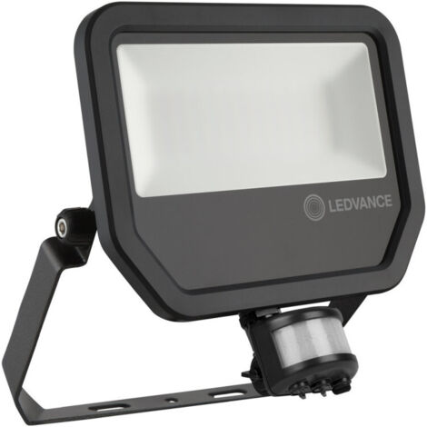 Ledvance – Projecteur à détecteur de mouvement 50 W IP65 4000K noir – Éclairage pour parkings et chantiers – Corps en polycarbonate et verre trempé (1/10)