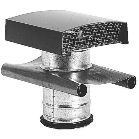 Atlantic – Chapeau alu fourreau galva Ø 125 mm – Étanchéité plomb – Grillage anti-volatiles – Sortie de conduit VMC