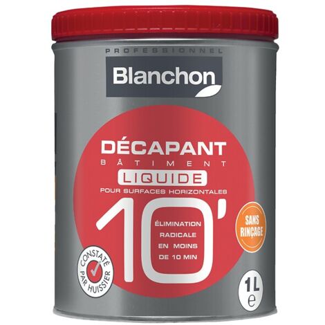 Blanchon – Décapant bâtiment liquide 1L – Élimine peintures et vernis en 10mn – Pour bois, métal, verre, béton – Application sur surfaces horizontales
