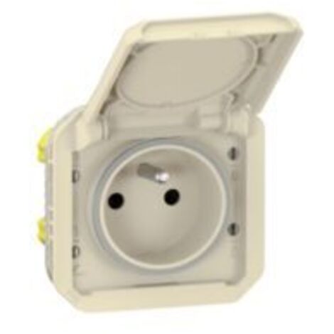 Prise de courant 2P+T Plexo composable sable LEGRAND 069828L