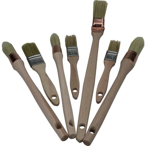 L'Outil Parfait – Lot de 7 brosses mixtes pour peinture – Mélange soies et synthétique – Virole acier nickelé – SKU 2758000 (1/2)