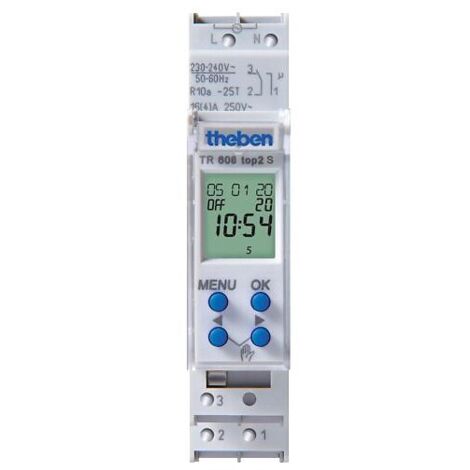 Theben – Horloge hebdomadaire programmable digitale 1 contact NO/NF – 56 emplacements mémoire – Compatible carte mémoire OBELISK – Installation facile