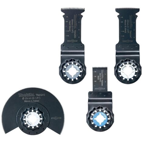 Makita – Lot de 4 lames multifonctions Starlock pour bois dur et métal – Lame segment 85mm, plongeantes 32x50mm – Précision et durabilité