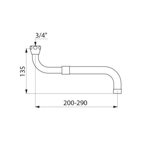Délais téléscopique Delabie G3/4 L200-290mm