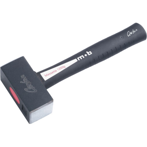 Massette carrée 1,5 kg - Largeur 5 cm - Manche carbone ergonomique - Tête en acier trempé C45E haute résistance – Outil de maçon et chantier professionnel