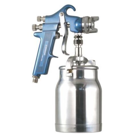 Prevost – Pistolet à peinture par aspiration – Buse acier 1,6 mm – Débit d'air 280-360 L/mn – Pression 3,5 à 5 bar – Godet aluminium 0,5 L