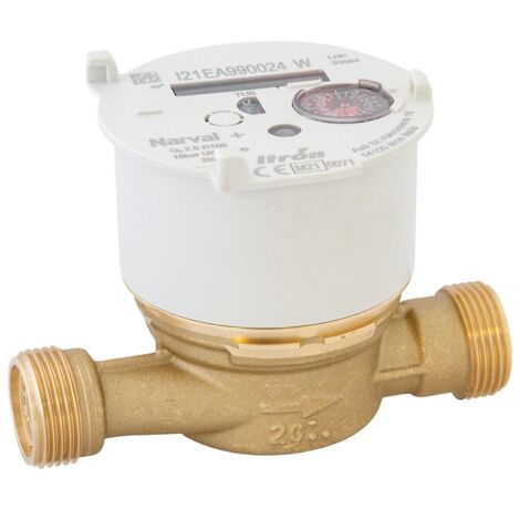Itron – Compteur d'eau divisionnaire eau froide DN15 20x27 – Technologie à jet unique – Classe A/B pour installation horizontale/verticale