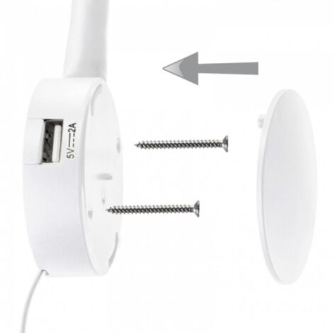 Liseuse LED Chicago 2xUSB 2,1 W 3000°K 12 V gradable noir - SYNERCIA (1/5)