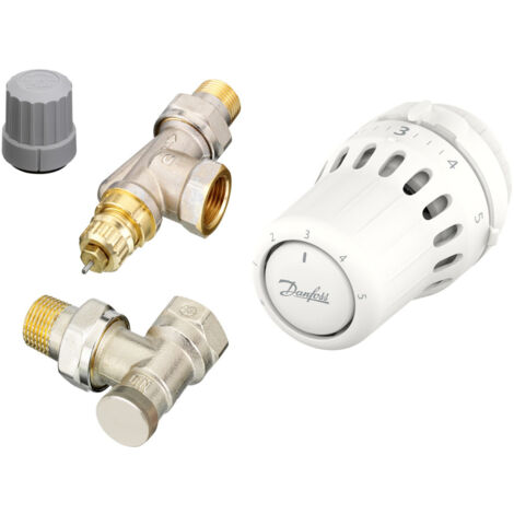 Danfoss – Tête thermostatique React™ avec corps RA-FN 15 équerre inversé – Coude de réglage RLV-S – Pour installation dans espaces confinés (1/3)
