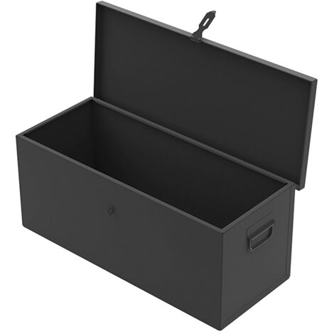 Coffre de chantier en tôle peinte rouge 850 x 350 x 350 mm – Fermoir pour cadenas – Accès facile avec charnières 95° – 105L de capacité – Sori