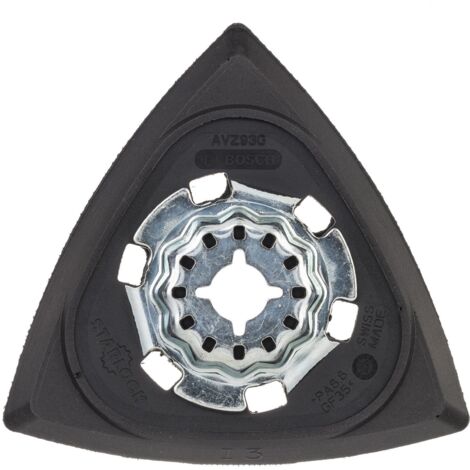 Bosch – Plateau de ponçage delta 93mm – Pour ponçage bois dur et teck – Compatible avec machines Starlock – N° 2 608 000 493
