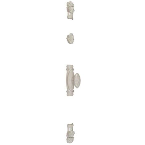 Crémone en fonte de style type CSF 168 Modèle D’'Art Nouveau'' pour tringle de 16 X 8 mm sans tringle époxy blanc - Rollinger