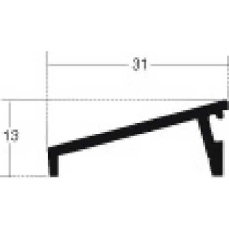 Rejet d'eau alu 30 mm longueur 2,5 m – Finition brut pour étanchéité fenêtres et portes – Unité de vente 1 pièce