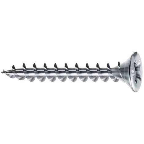 Vis pour profilés tête fraisée Phillips acier chromi blanc entièrement filetées Framex Pvc, Ø 4,3 mm, L 40 mm, 500 pi - MUSTAD