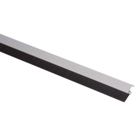 Profil brosse pour bas de porte pré-percé PRO-DESIGN - Hauteur de brosse : 18 mm - Hauteur de profil : 18 mm - Longueur du profil : 1000 mm - Finition : ALUMINIUM ANODISÉ - ELLEN (1/2)