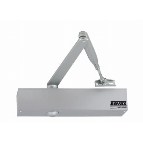Ferme-porte pignon crémaillère - Bras compas F2 à 6 Argent SEVAX - ESV7181