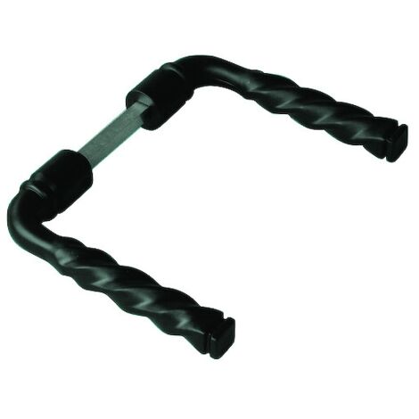 Finish – Béquille double torsadée en aluminium époxy noir – Section carré 6mm – Longueur 110mm – Fixation polybloc pour usage intensif (1/3)