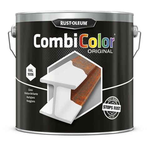 Peinture antirouille COMBICOLOR - aluminium blanc RAL 9006 - 2,5 L - RUST-OLEUM