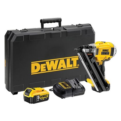 Dewalt – Cloueur sans fil 18V avec 2 batteries 5Ah – Moteur Brushless – Tir continu jusqu'à 2 tirs/s – Pour bois tendre et dur - DCN692P2