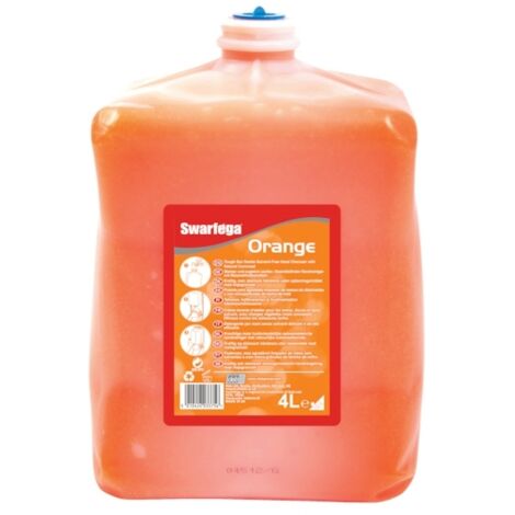 Finish – Crème nettoyante pour mains 4 L – Efficace contre graisses et huiles – Cartouche rétractable – Parfum orange