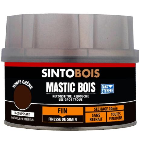Mastic à bois SINTOBOIS FIN - 200 g - chêne - SINTO