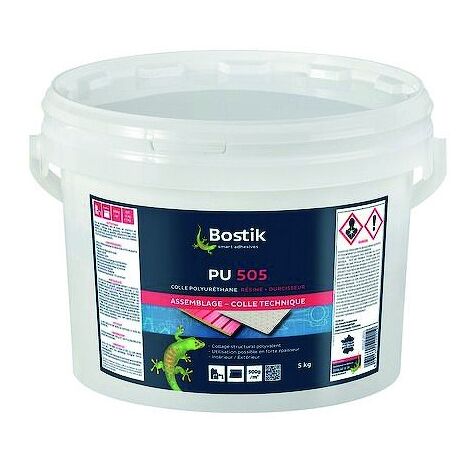 Bostik – Colle polyuréthane bicomposante 5 kg – Pour collage de dalles pododactiles et matériaux variés – Flexibilité pour projets de collage