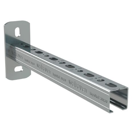 Console murale Rapid Rail 30x15 – Acier galvanisé – Charge max 70Kg – Installation intérieure/extérieure – 66031530 – Walraven