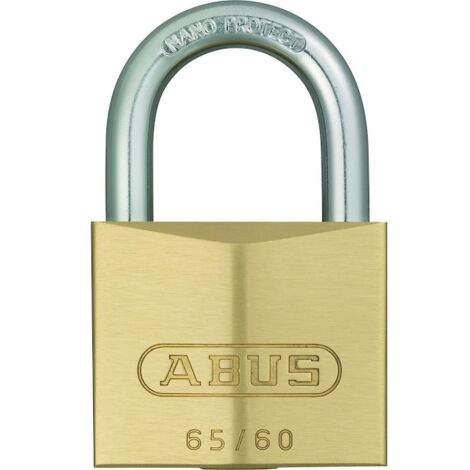 Cadenas à clé 65/60KA6601 laiton massif - Largeur du coffre : 60 mm - Hauteur de l'anse : 35 mm - ABUS