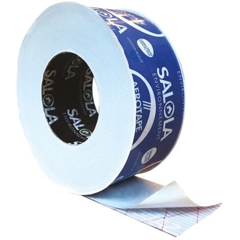 Bande adhésive pour pare-pluie. pare-vapeur et sous-toiture AEROTAPE PREMIUM BLUE - 100 mm x 25 m - bleu et blanc - SALOLA