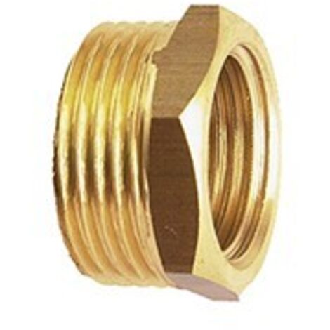 Bague de réduction laiton mâle femelle réduite - Diamètre Mâle : 1/2" - Diamètre Femelle : 3/8" - Avec butée : Oui - Finition : brute - DUMONT (1/2)