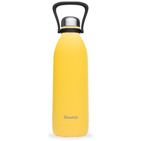 Bouteille isotherme 1.5 litres POP Double paroi Chaud 16h Froid 48h Jaune - QWETCH (1/2)
