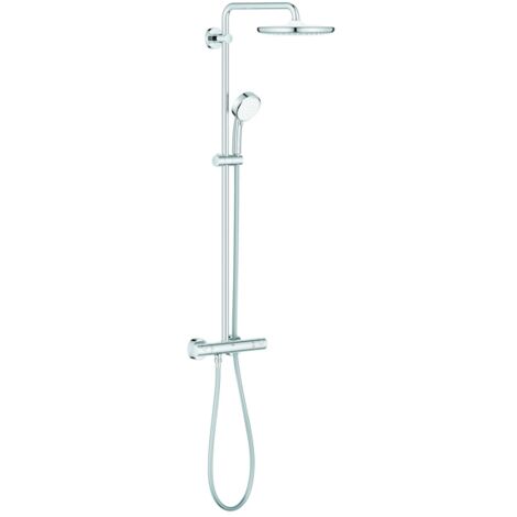 Grohe – Colonne de douche thermostatique avec mitigeur – TurboStat régulation température instantanée – DreamSpray débit uniforme – Chromé (1/7)