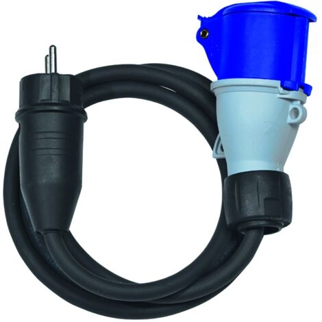 Brennenstuhl – Adaptateur électrique CEE P17 16A 230V – IP44 – H07RN-F 3G1,5 – Prolongateur avec prise 2P+T 16A pour chantiers humides